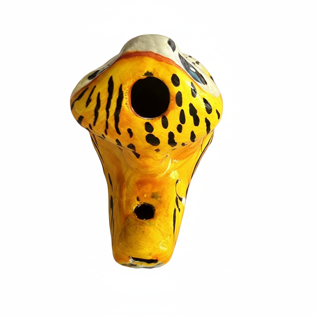 Barn owl ceramic bird water whistle from the Peruvian Amazon