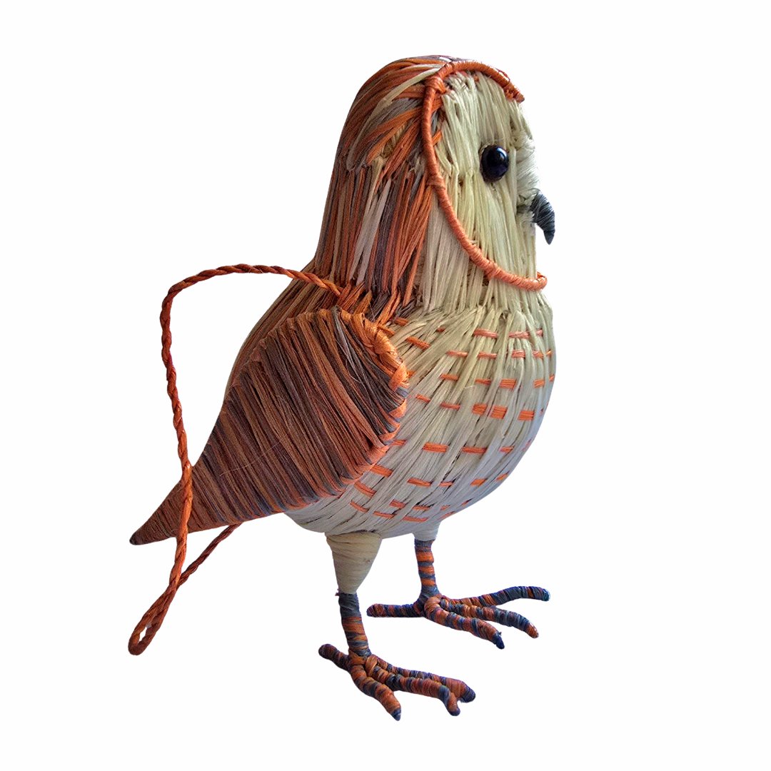 BARN OWL BIRD FAIR -TRADE ORNAMENT AND DECORATION- WOVEN BY PERUVIAN AMAZON ARTISAN