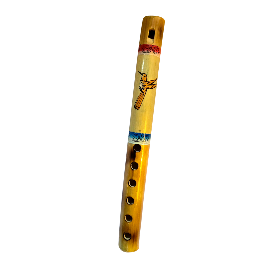 Bamboo flute with bird and nature designs - made by Amazon artisans - Amazon Ecology