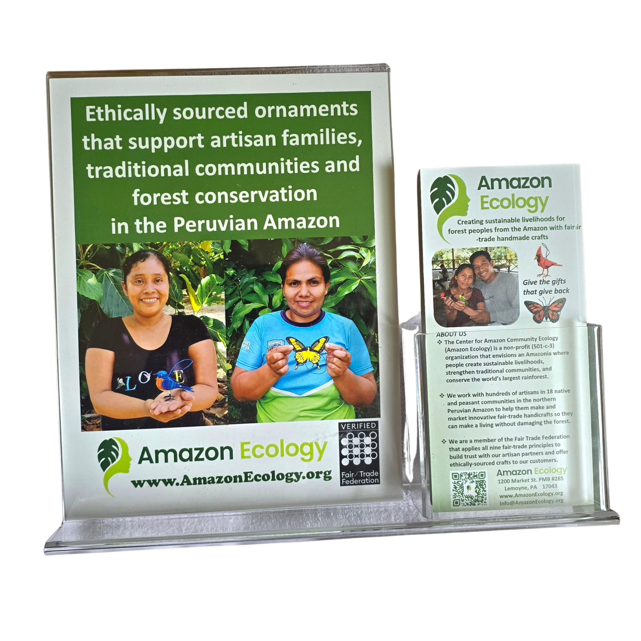 Countertop sign and rack card holder - Amazon Ecology