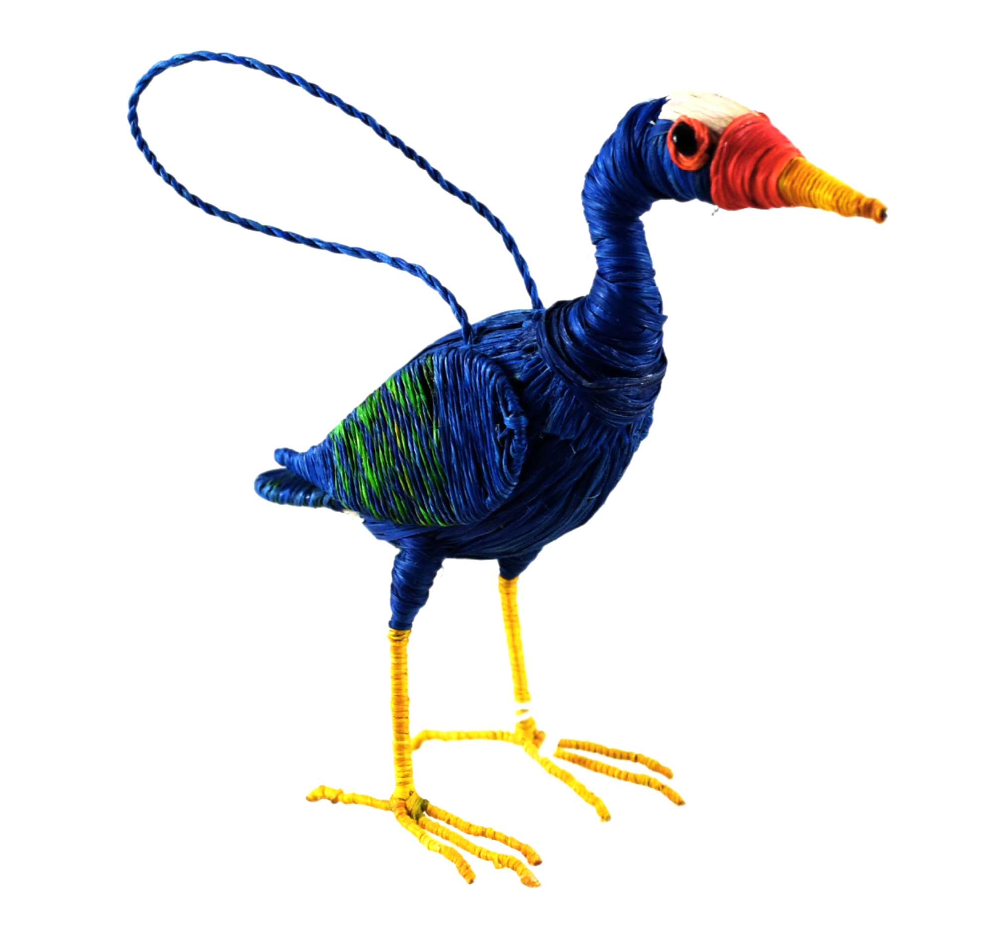 PURPLE GALLINULE BIRD - FAIR-TRADE CHRISTMAS TREE ORNAMENT - WOVEN BY PERUVIAN AMAZON ARTISAN