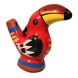 Ceramic water whistle from the Peruvian Amazon - toucan
