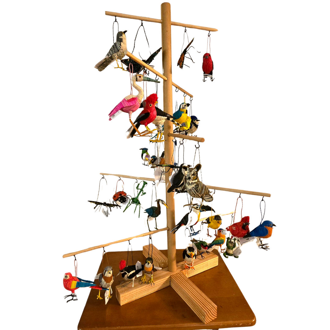 Wooden tree display for ornaments - Amazon Ecology