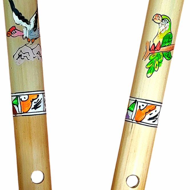 Bamboo flute with bird design - made by Amazon artisans - Amazon Ecology