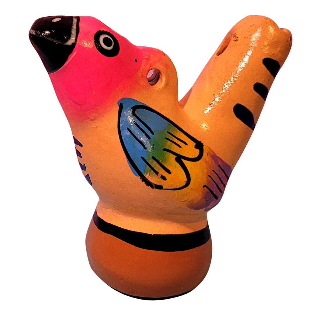 Colorful bird Ceramic water whistle from the Peruvian Amazon - Amazon Ecology