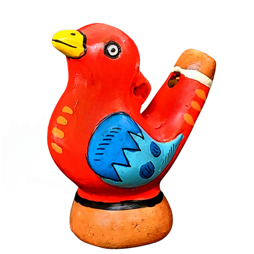 Colorful bird Ceramic water whistle from the Peruvian Amazon - Amazon Ecology
