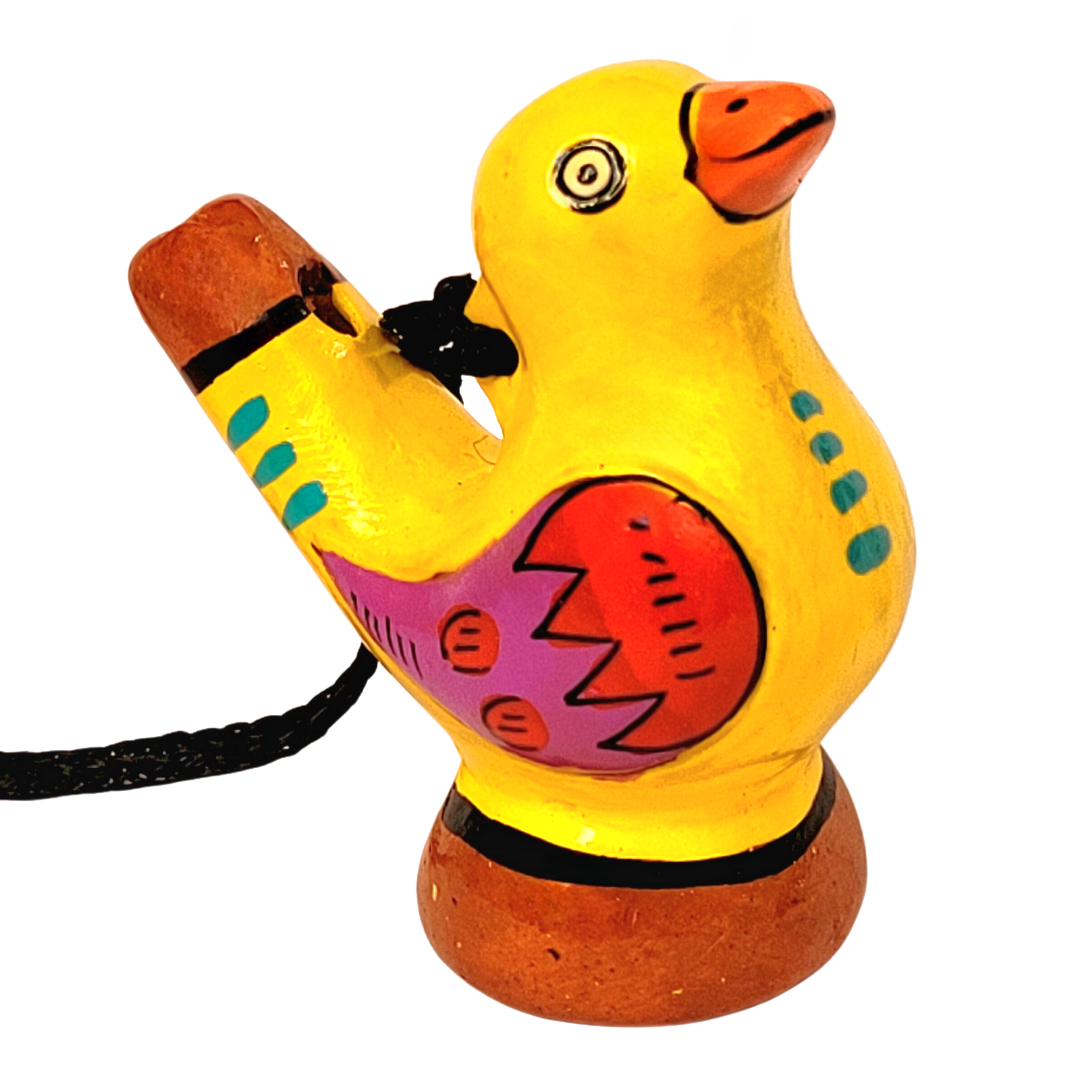 Colorful bird Ceramic water whistle from the Peruvian Amazon - Amazon Ecology