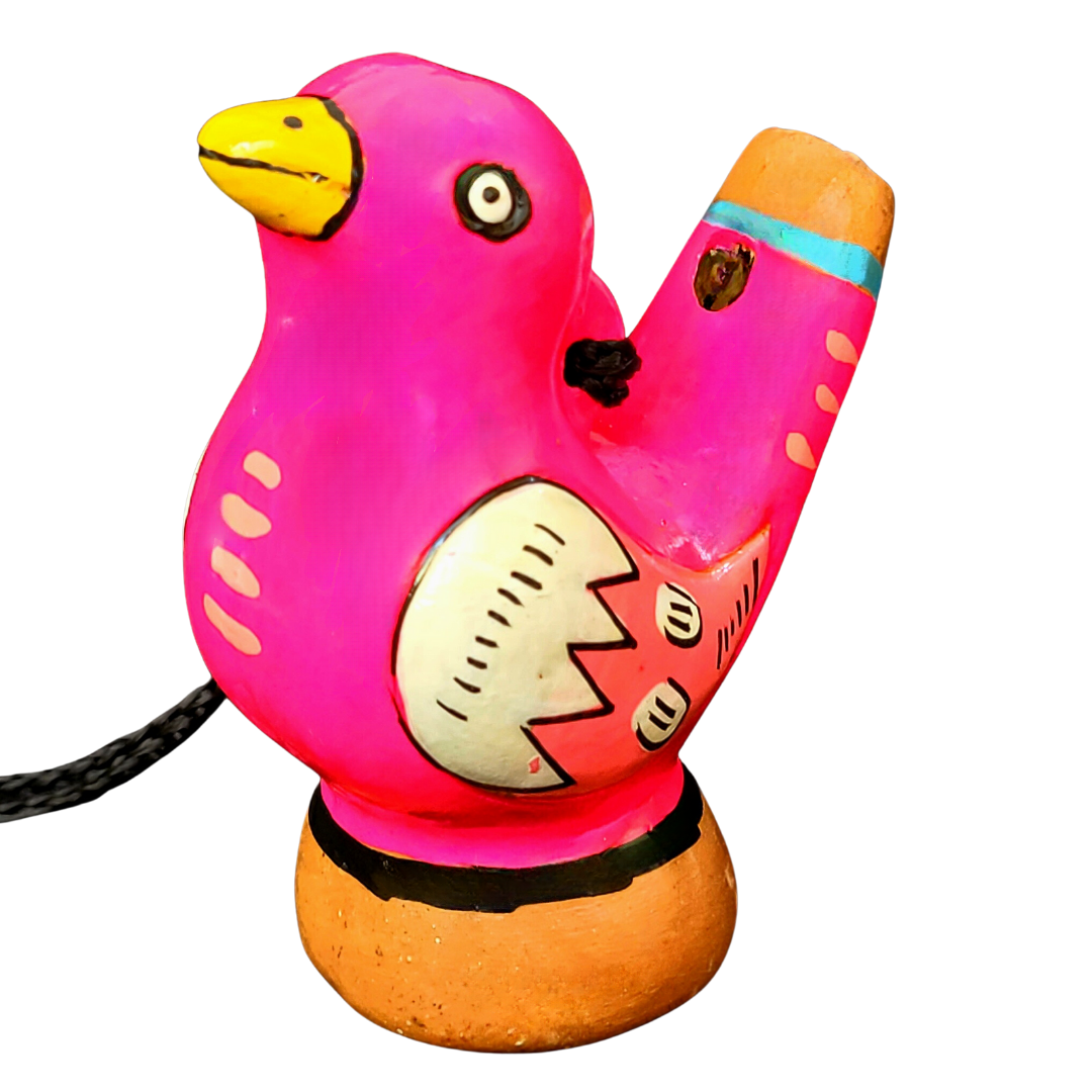 Colorful bird Ceramic water whistle from the Peruvian Amazon - Amazon Ecology