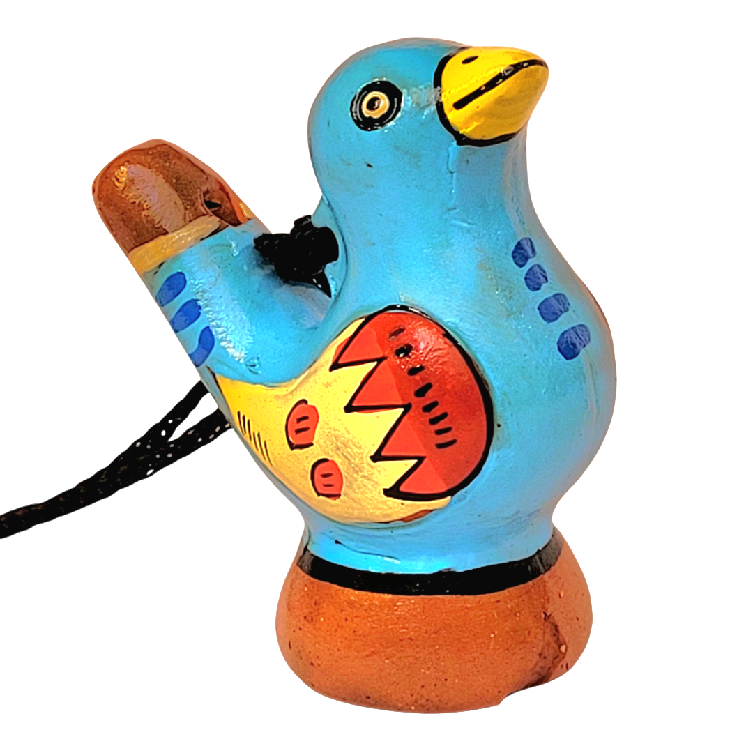 Colorful bird Ceramic water whistle from the Peruvian Amazon - Amazon Ecology