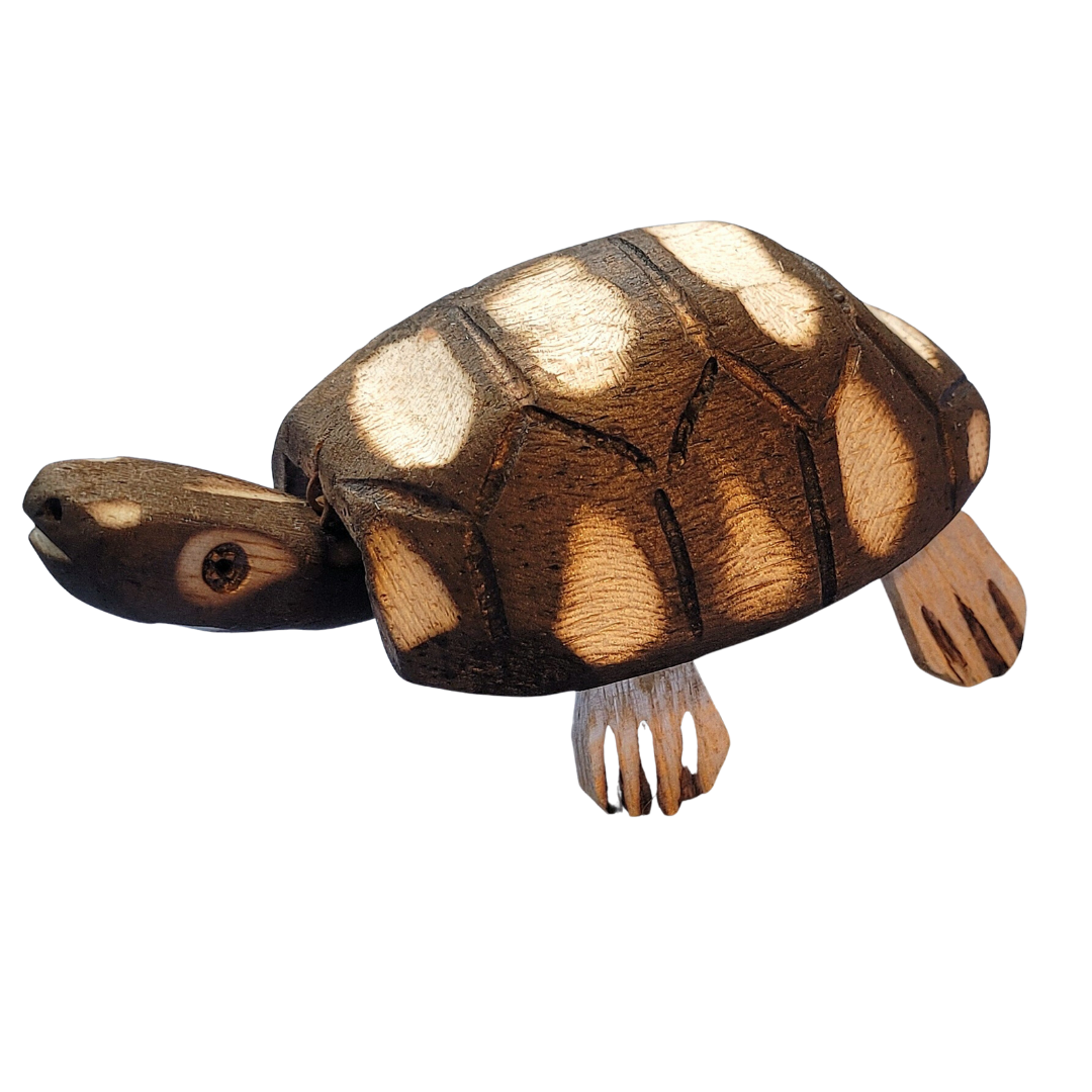 BOBBLE HEAD TURTLE BALSA WOOD DECORATION - CARVED BY PERUVIAN AMAZON ARTISAN - Amazon Ecology