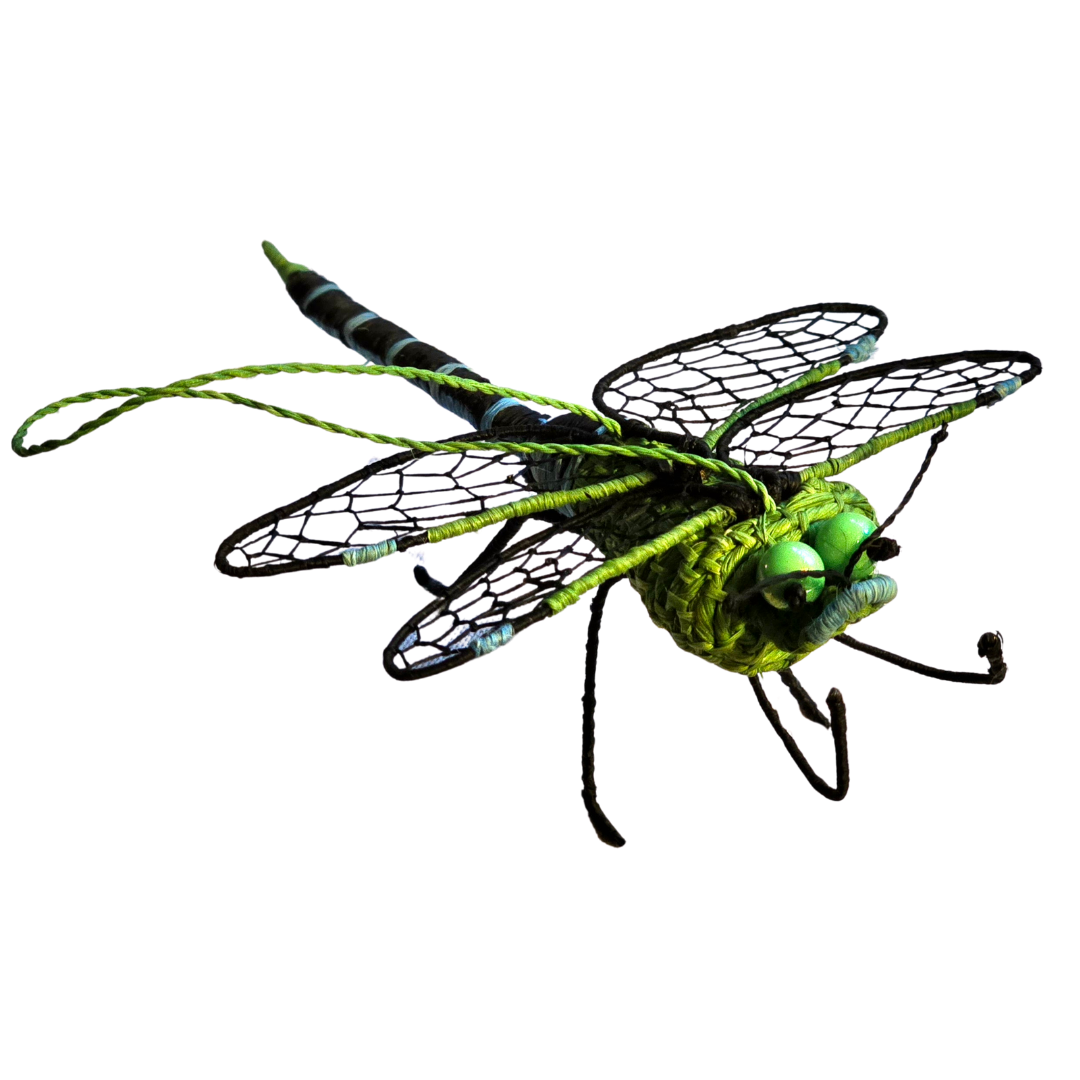 DRAGONFLY WOVEN INSECT ORNAMENT - HAND-MADE BY ARTISAN FROM THE PERUVIAN AMAZON - Amazon Ecology