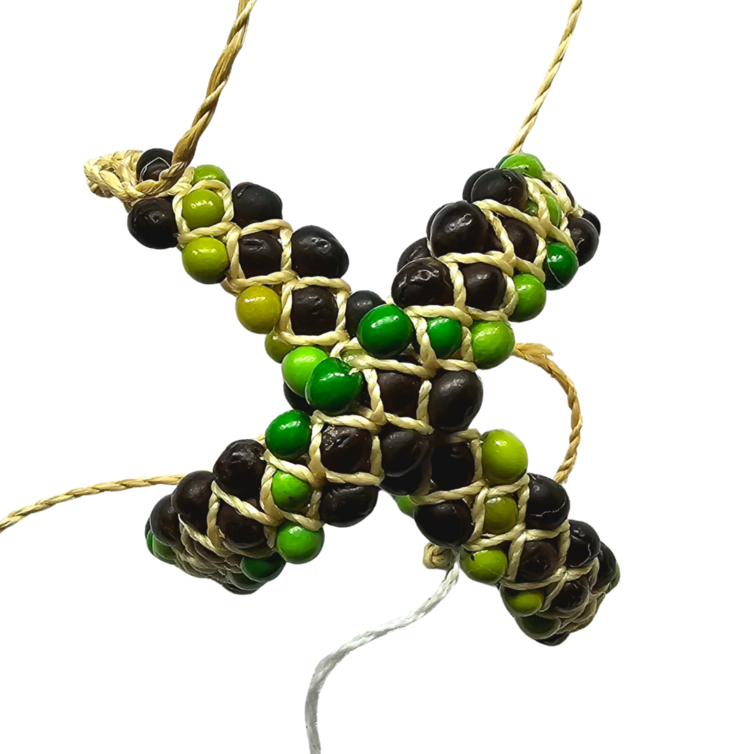 Three-row colored achira seed bracelet made by Peruvian Amazon artisan - Amazon Ecology