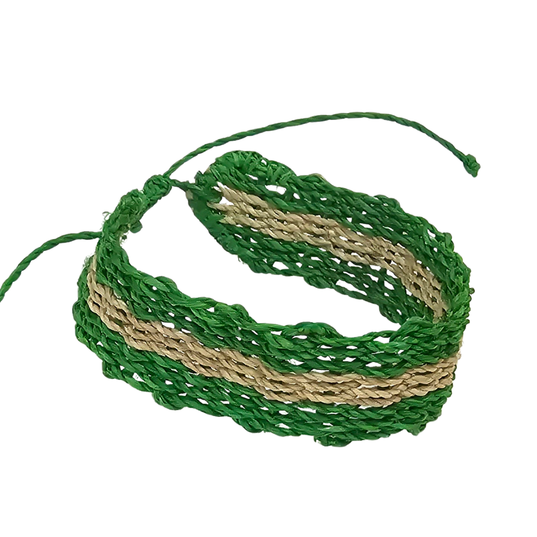 Bora native pattern chambira palm fiber bracelets - Amazon Ecology