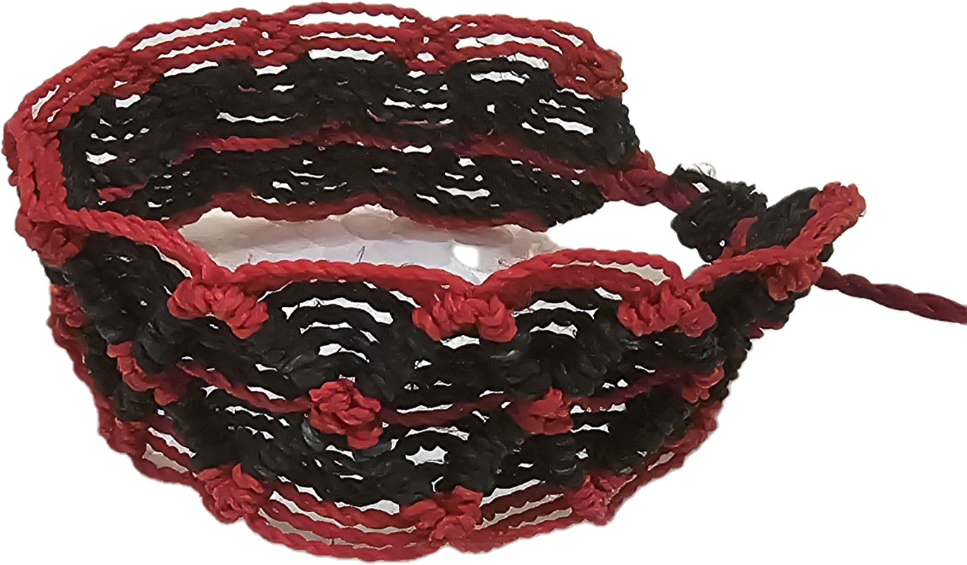 Bora native pattern chambira palm fiber bracelets - Amazon Ecology