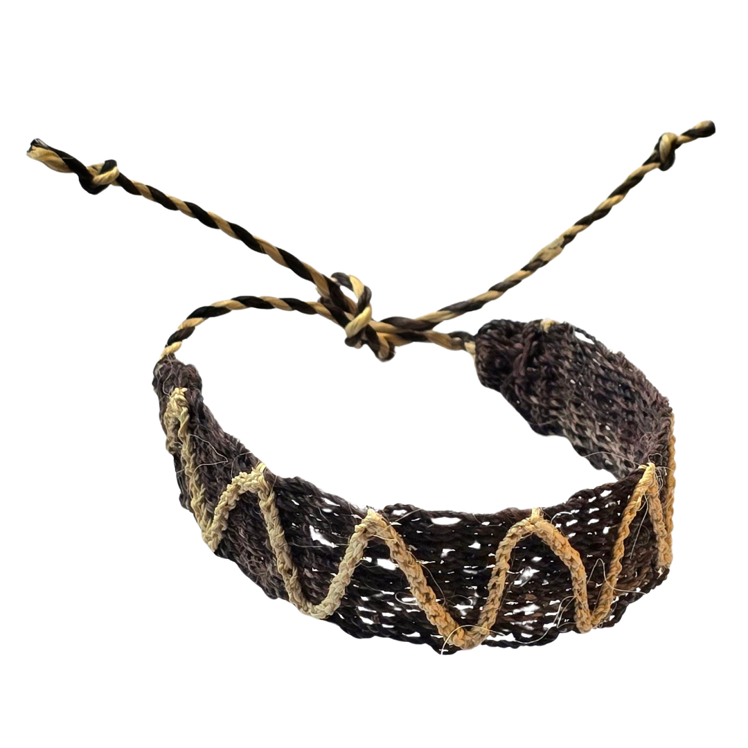 Bora native pattern chambira palm fiber bracelets - Amazon Ecology