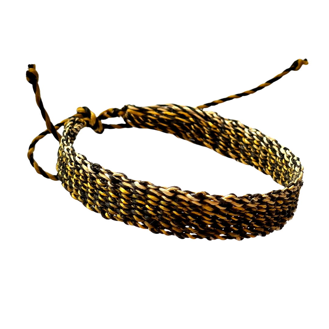 Bora native pattern chambira palm fiber bracelets - Amazon Ecology