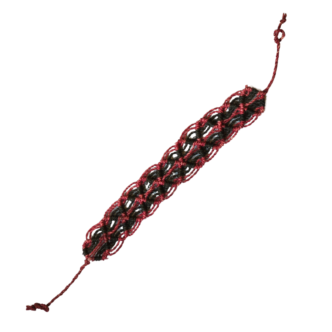 Bora native pattern chambira palm fiber bracelets - Amazon Ecology