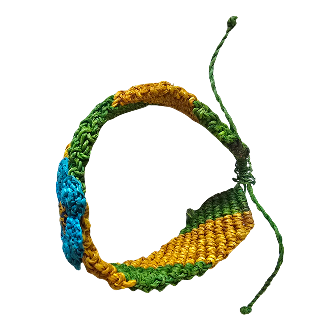 Bora native pattern chambira palm fiber bracelets - Amazon Ecology