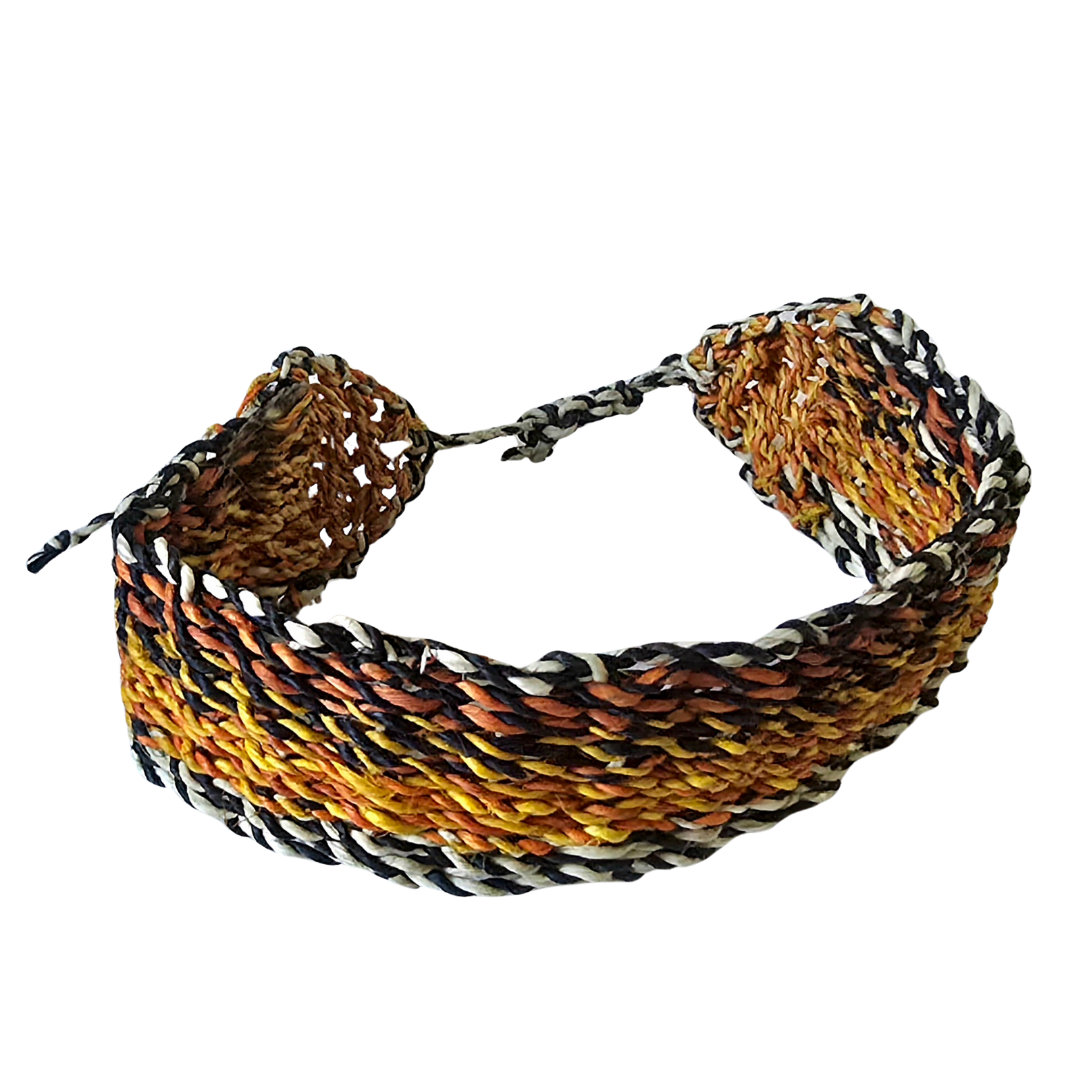 Bora native pattern chambira palm fiber bracelets - Amazon Ecology