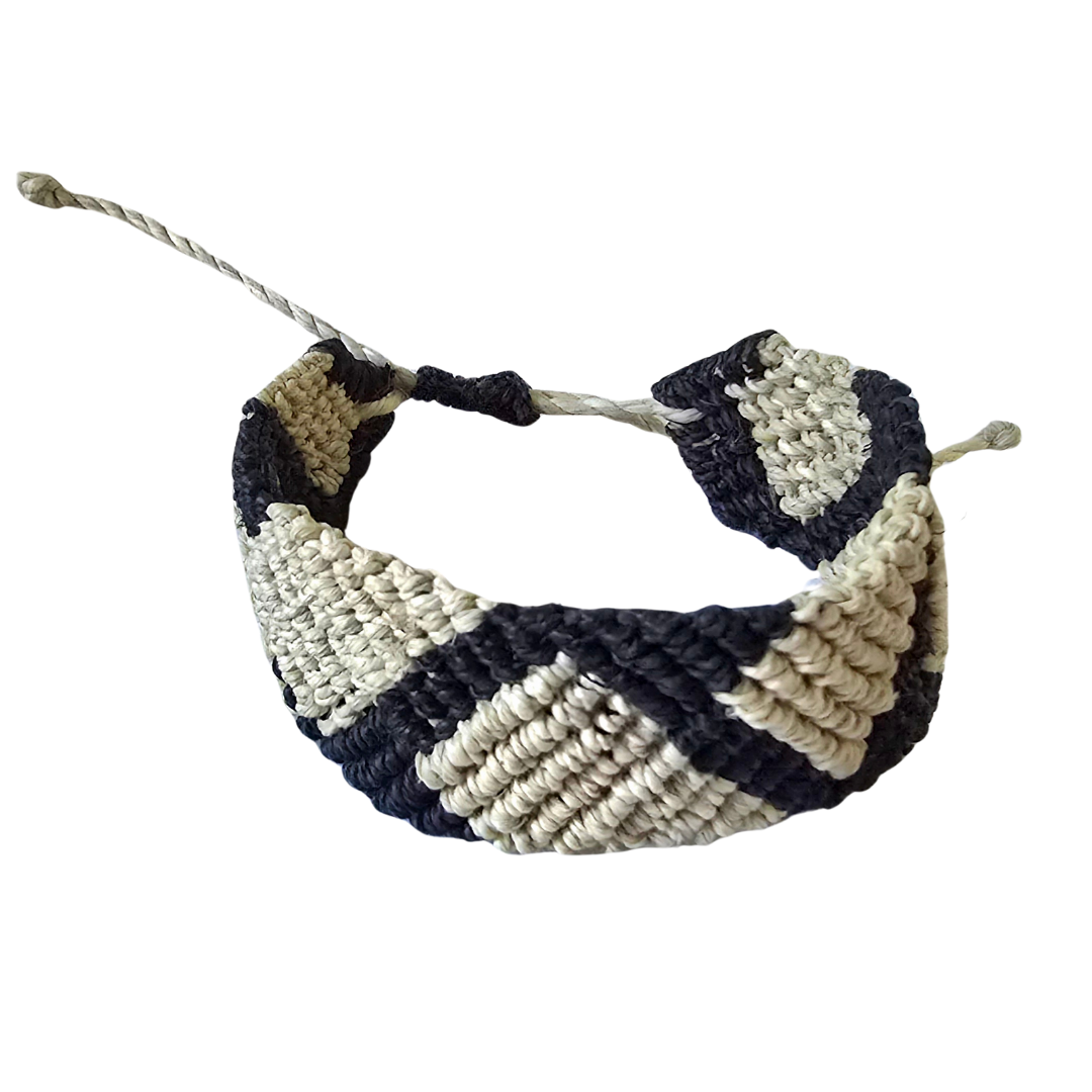 Bora native pattern chambira palm fiber bracelets - Amazon Ecology