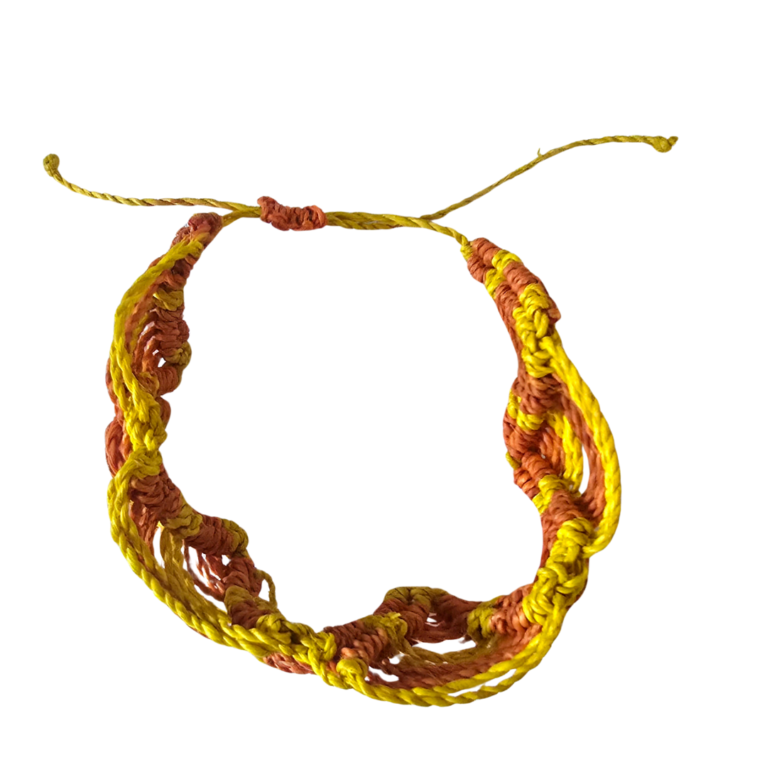Bora native pattern chambira palm fiber bracelets - Amazon Ecology