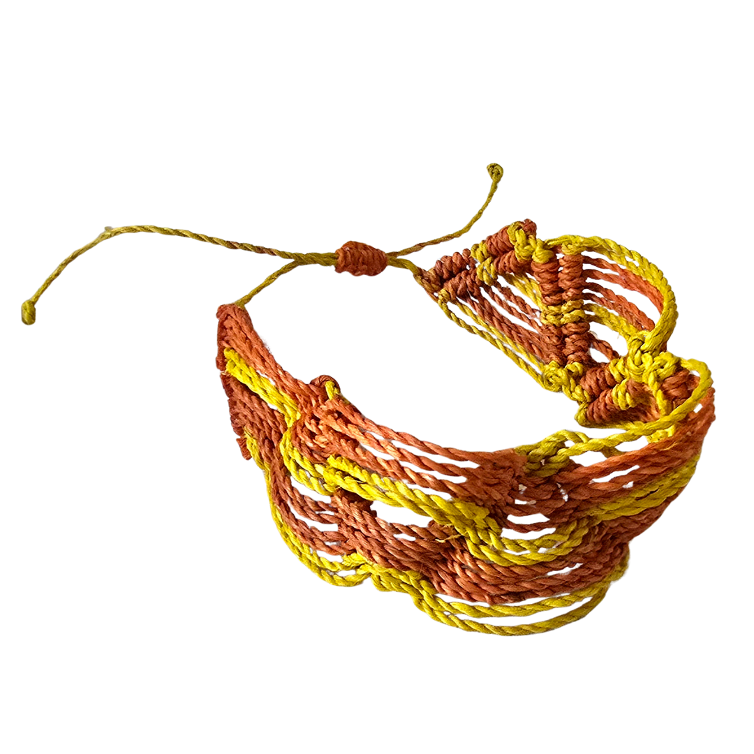 Bora native pattern chambira palm fiber bracelets - Amazon Ecology