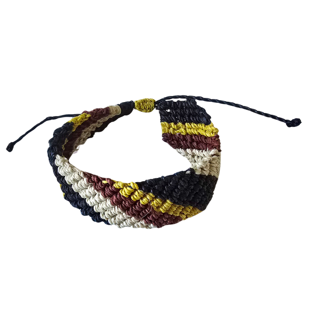Bora native pattern chambira palm fiber bracelets - Amazon Ecology