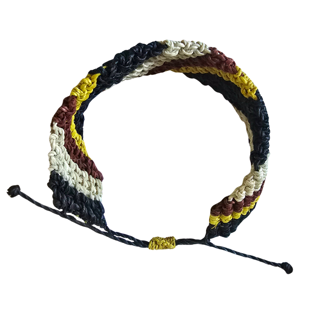 Bora native pattern chambira palm fiber bracelets - Amazon Ecology