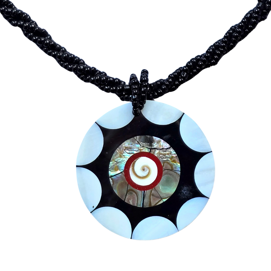 Black star abalone necklace from the Peruvian Amazon