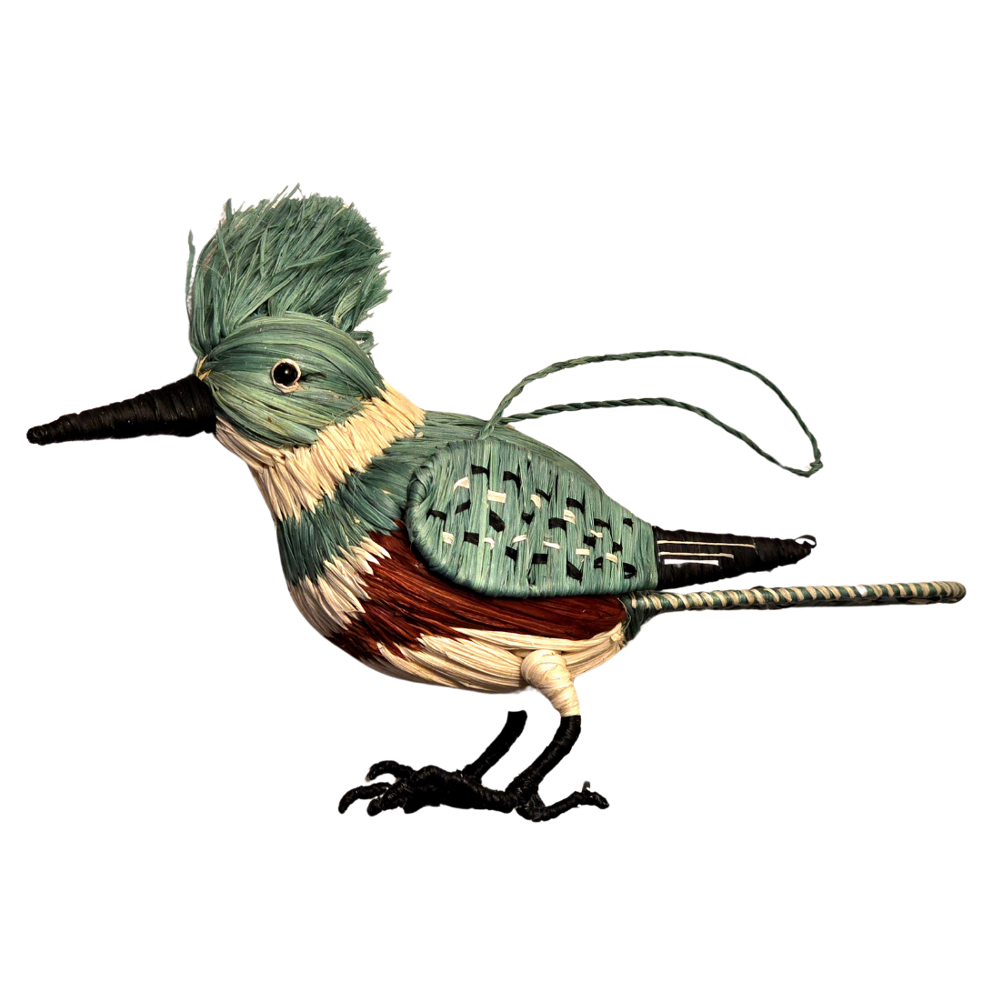 KINGFISHER WOVEN BIRD FAIR-TRADE CHRISTMAS TREE ORNAMENT - WOVEN BY PERUVIAN AMAZON ARTISAN - Amazon Ecology