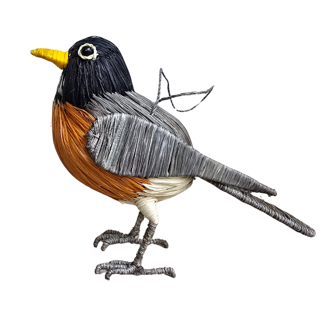 AMERICAN ROBIN - FAIR TRADE CHRISTMAS TREE ORNAMENT - WOVEN BY PERUVIAN AMAZON ARTISAN - Amazon Ecology