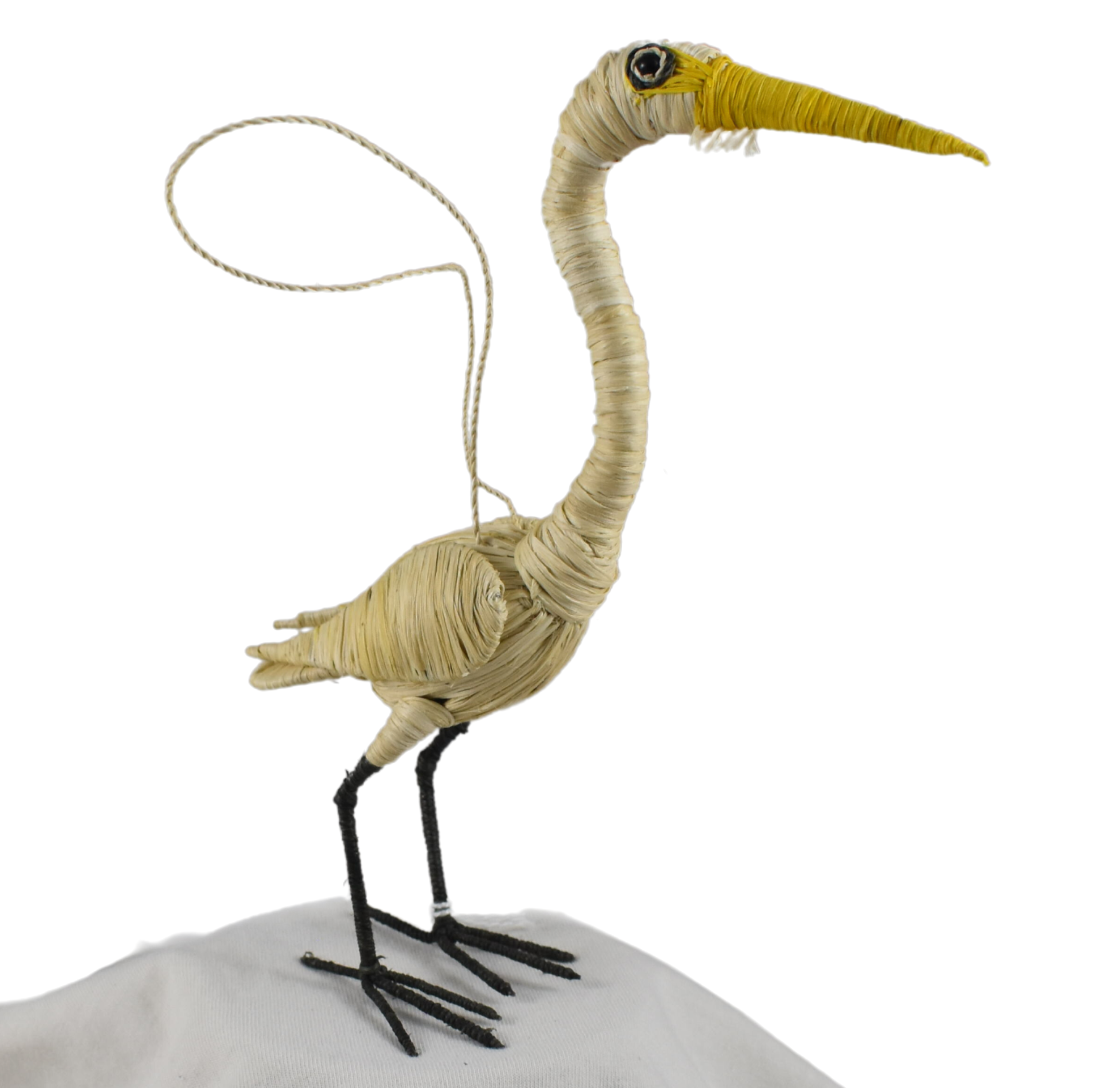 SNOWY EGRET FAIR-TRADE CHRISTMAS TREE ORNAMENTS - WOVEN BY PERUVIAN AMAZON ARTISAN - Amazon Ecology