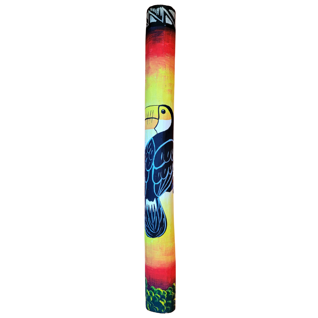 Rainsticks with wildlife and Kukama designs from the Peruvian Amazon - Amazon Ecology