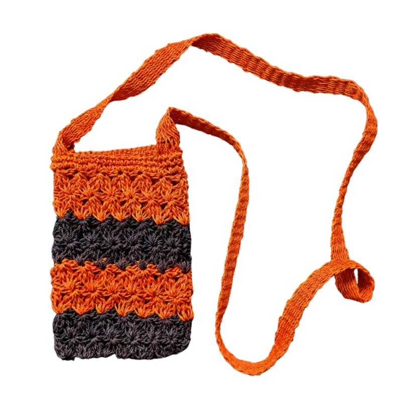 Two color stripe hand-made cell phone holders - made by Peruvian native artisans - Amazon Ecology