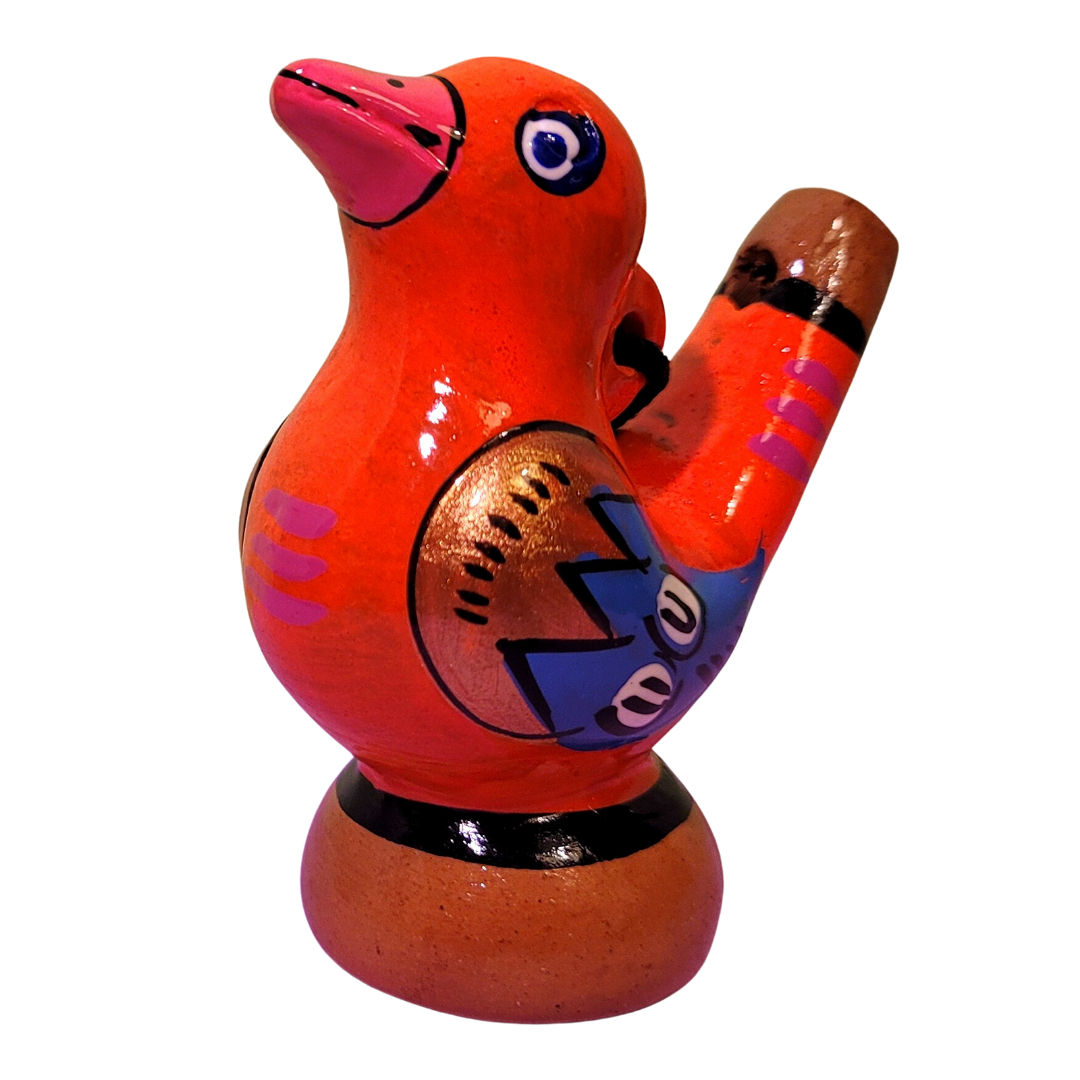 Colorful bird Ceramic water whistle from the Peruvian Amazon - Amazon Ecology