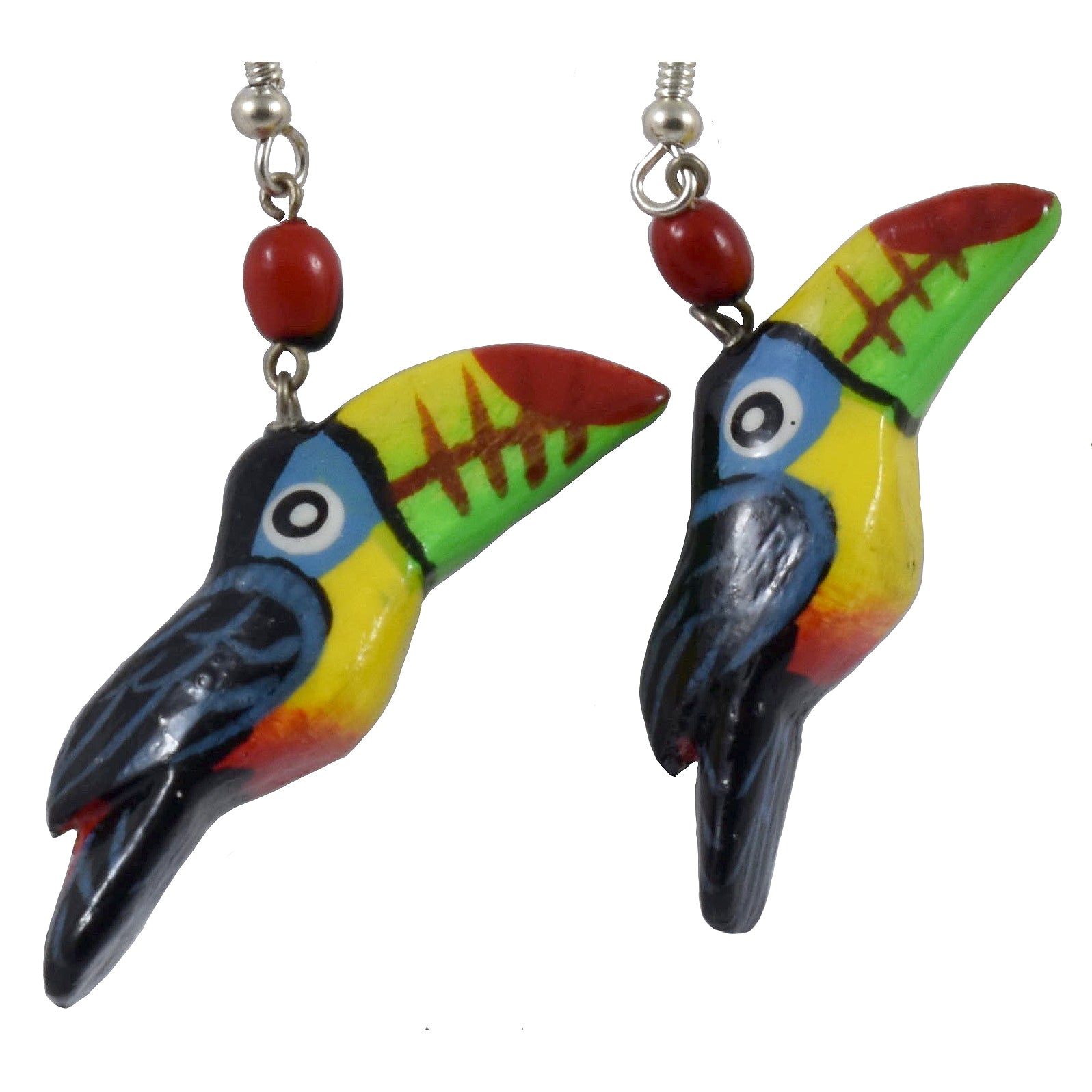 Toucan Balsa Wood Earrings - Made by Peruvian Amazon artisan - Amazon Ecology