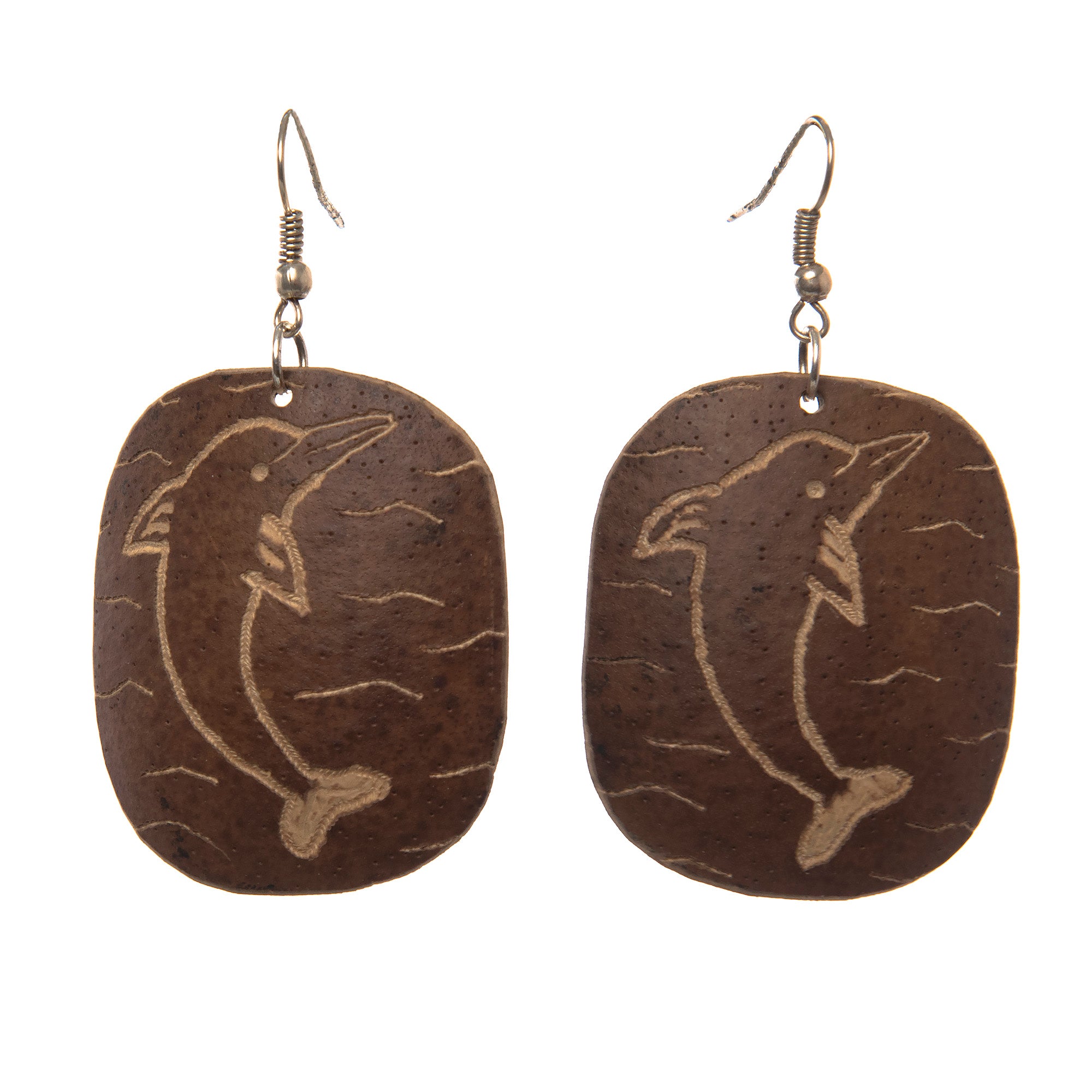 Calabash Wildlife Design Earrings - handmade by native Peruvian Amazon artisan - Amazon Ecology