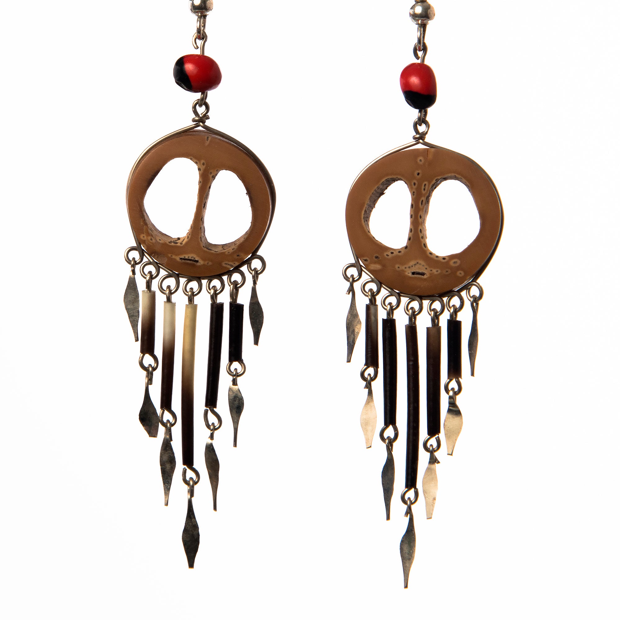 Inayuga Palm and Quill Earrings - made by Peruvian Amazon artisan - Amazon Ecology