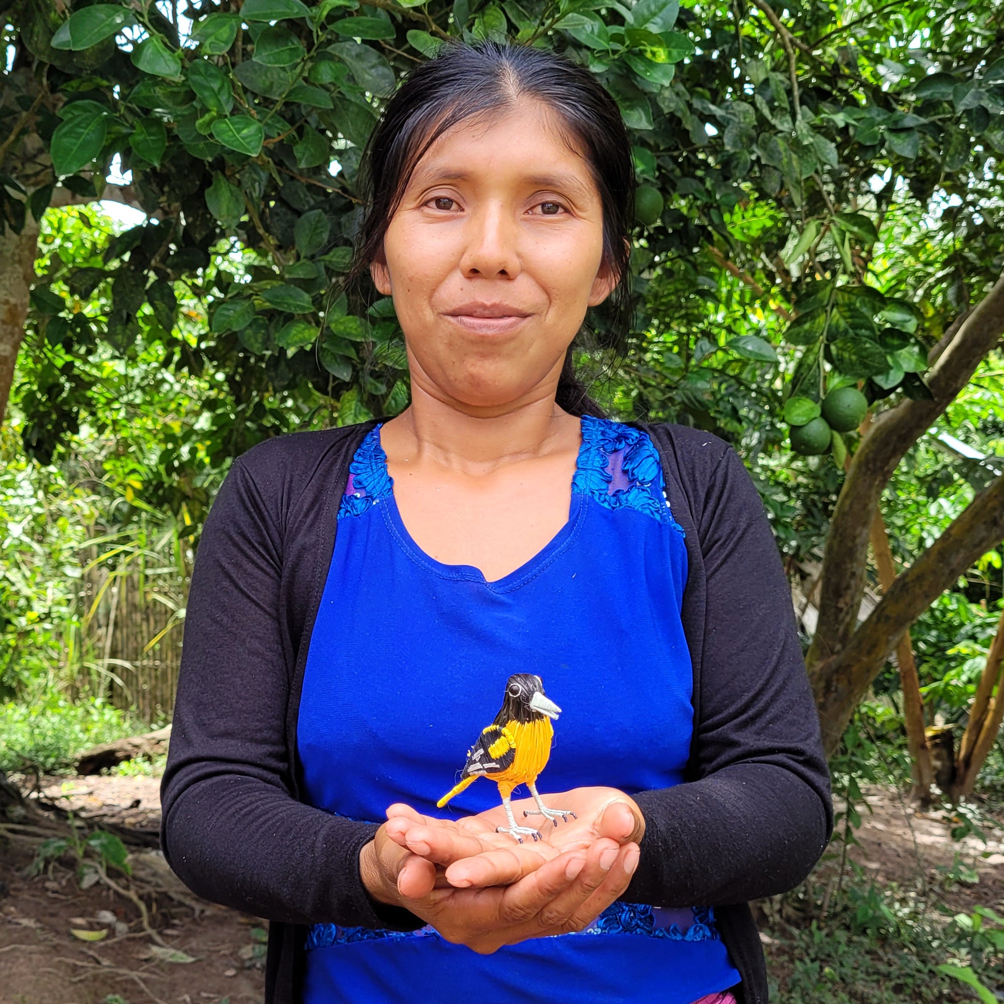 BALTIMORE ORIOLE - FAIR TRADE CHRISTMAS TREE ORNAMENT - WOVEN BY PERUVIAN AMAZON ARTISAN - Amazon Ecology