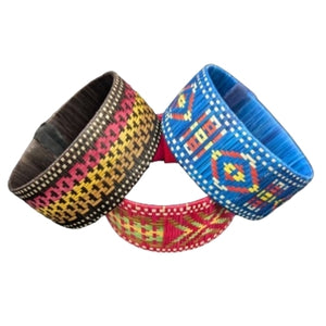 Multi-colored caña flecha wrap-around bracelets from the Peruvian Amazon