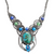 Chrysocolla turquoise stone macrame necklace from the Peruvian Amazon