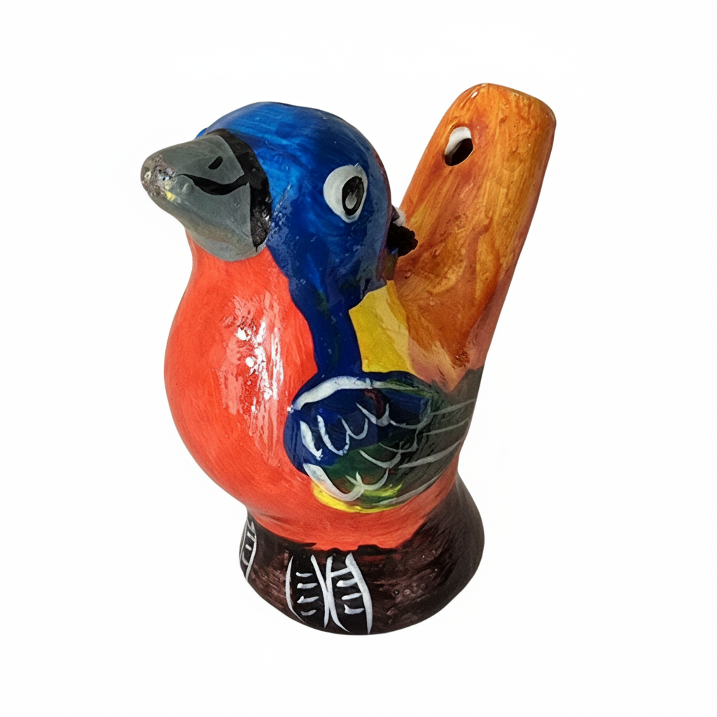 Painted bunting ceramic bird water whistle from the Peruvian Amazon - Amazon Ecology