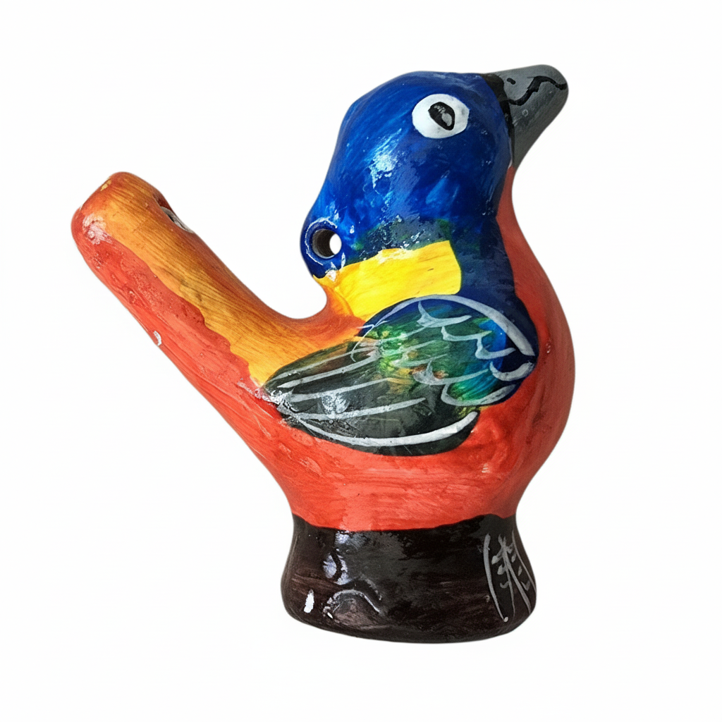 Painted bunting ceramic bird water whistle from the Peruvian Amazon - Amazon Ecology