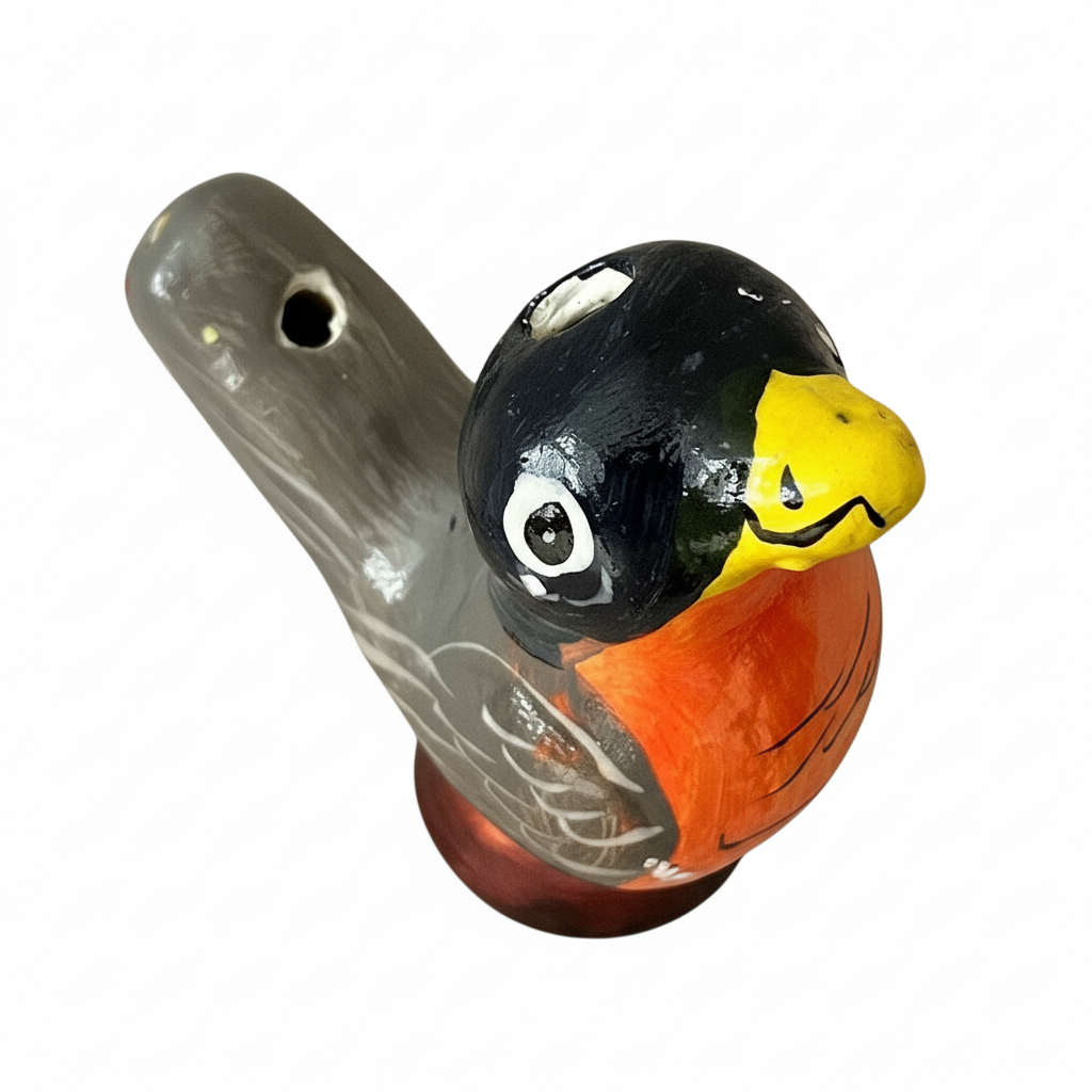 Robin ceramic bird water whistle from the Peruvian Amazon - Amazon Ecology