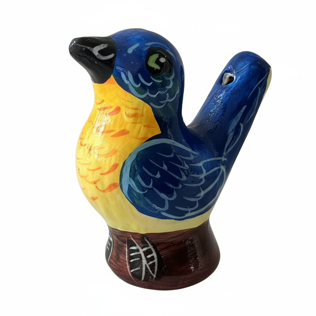 Bluebird ceramic bird water whistle from the Peruvian Amazon - Amazon Ecology