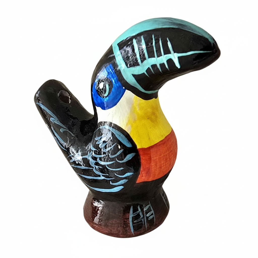 Toucan Ceramic water whistle from the Peruvian Amazon - Amazon Ecology