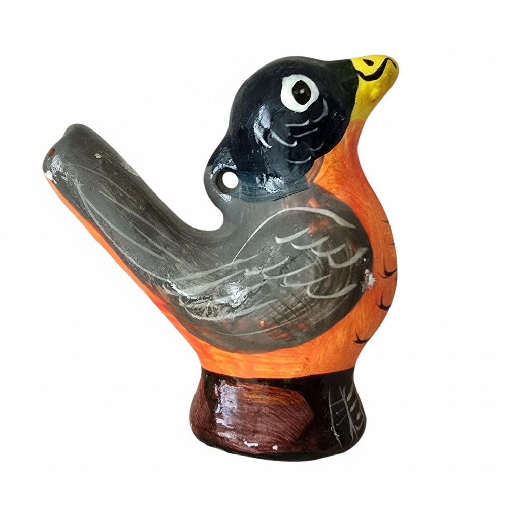 Robin ceramic bird water whistle from the Peruvian Amazon - Amazon Ecology