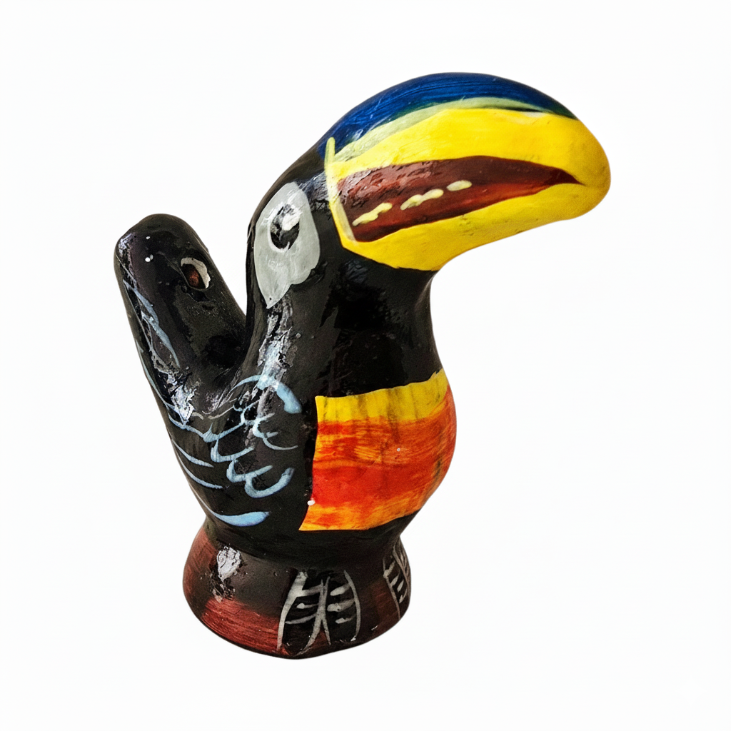 Toucan Ceramic water whistle from the Peruvian Amazon - Amazon Ecology