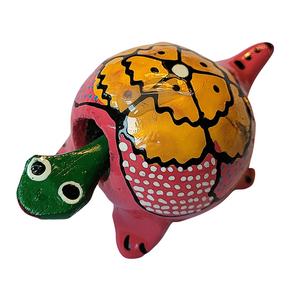 Bobble-head resin land tortoise (turtle) figures - made by an artisan from the Peruvian Amazon