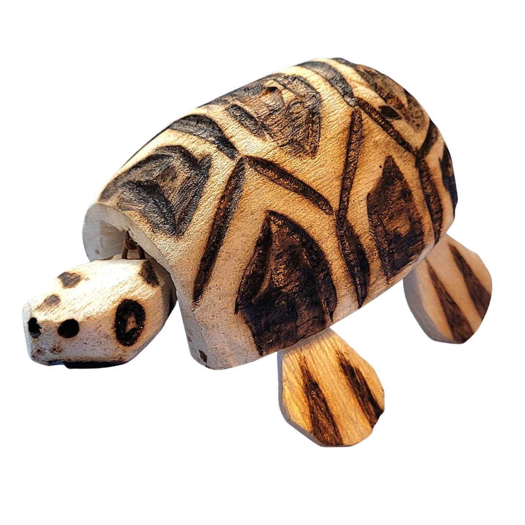 BOBBLE HEAD TURTLE BALSA WOOD DECORATION - CARVED BY PERUVIAN AMAZON ARTISAN